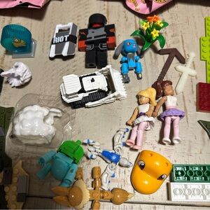 Lego Mixed Mini Figures & Accessories - Yellow, Blue, White, Green, Pink, Brown